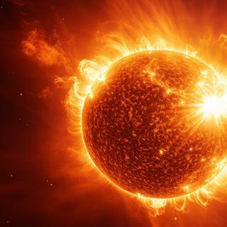 As tempestades solares podem ter efeitos graves nas nossas sociedades tecnológicas modernas. E uma equipa internacional de investigadores acaba de identificar um que poderia ter sido catastrófico. Felizmente, isso aconteceu há 14.300 anos! Ilustração gerada usando IA. ©Ava, Adobe Stock