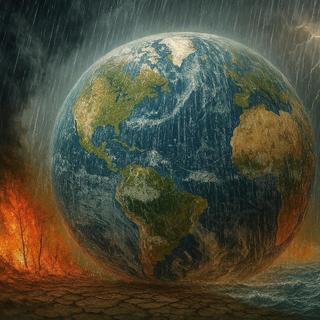 O aquecimento global moderado ainda terá consequências significativas na sociedade e na agricultura. © Karine Durand, imagem do Bing AI