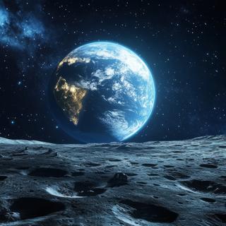 La Terre vue de la Lune. ©&nbsp;Damerfie, Adobe Stock
