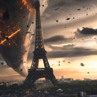 Um tornado em Paris representado pela inteligência artificial. © Edifi 4, Adobe Stock