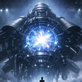 Ilustração de uma nave espacial com propulsão de fusão nuclear. © XD com ChatGPT