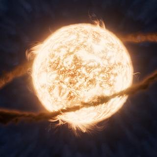 Les observations du télescope spatial James-Webb de la Nasa, qui concernent ce que l'on pense être le premier événement d'engloutissement planétaire jamais enregistré, ont révélé un disque d'accrétion chaud entourant l'étoile, enveloppé d'un nuage de poussière plus froide en expansion. © Nasa, ESA, CSA, R. Crawford (STScI)