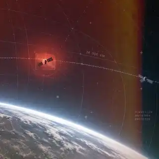 À 36 000 kilomètres au-dessus de nos têtes, la France se prépare à surveiller un espace qui n’a plus rien d’un sanctuaire. Illustration créée à l'aide d'un outil IA. © Xavier Demeersman, Futura
