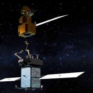 À l’avenir, grâce à la mission Restore L, un satellite pourrait être lancé pour en ravitailler un autre, voire s’y amarrer pour le désorbiter ou le repositionner. © Nasa, SSL