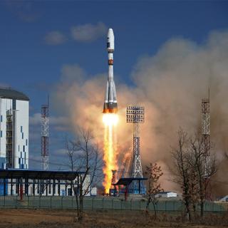 Le vol inaugural depuis le tout nouveau cosmodrome de Vostochny qui doit à terme récupérer la plus grande partie de l&#39;activité du cosmodrome de Baïkonour. © Roscomos