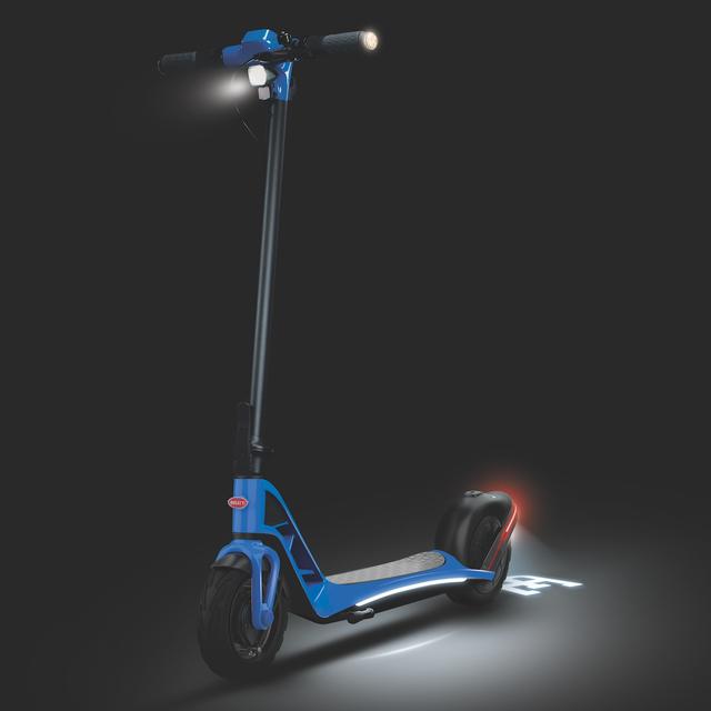 La trottinette électrique Bugatti fabriquée par ByTech sera également disponible en noir et argent. © Bugatti