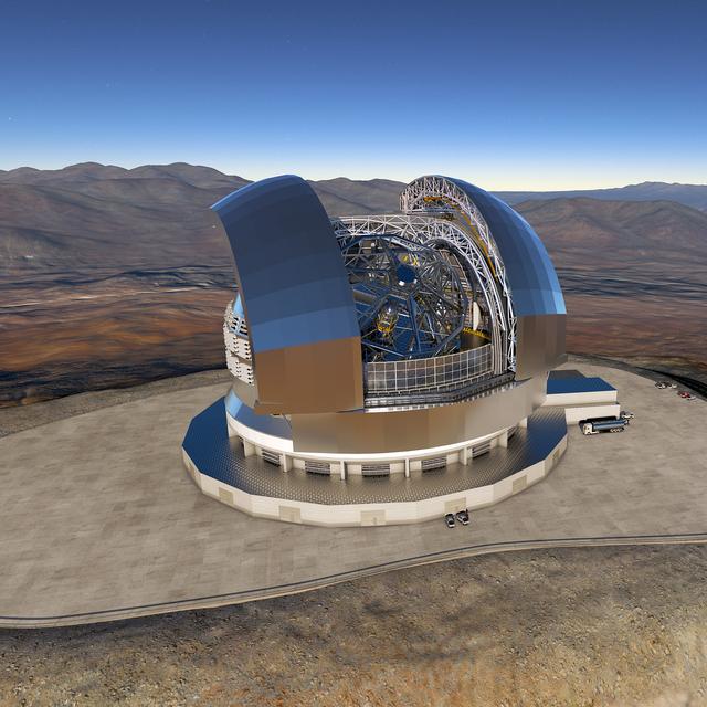 Vue d&#39;artiste du futur télescope géant ELT. © ESO