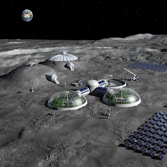 Concept de base lunaire étudié par l&#39;Agence spatiale européenne. © ESA, P. Carril