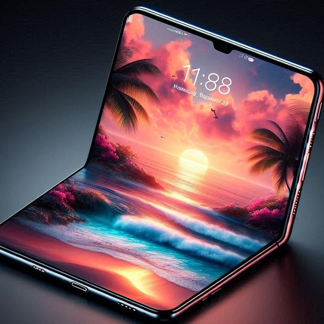Un iPhone et un ordinateur ou un iPad hybride en 2026. © SB, Microsoft Designer (image générée avec IA)