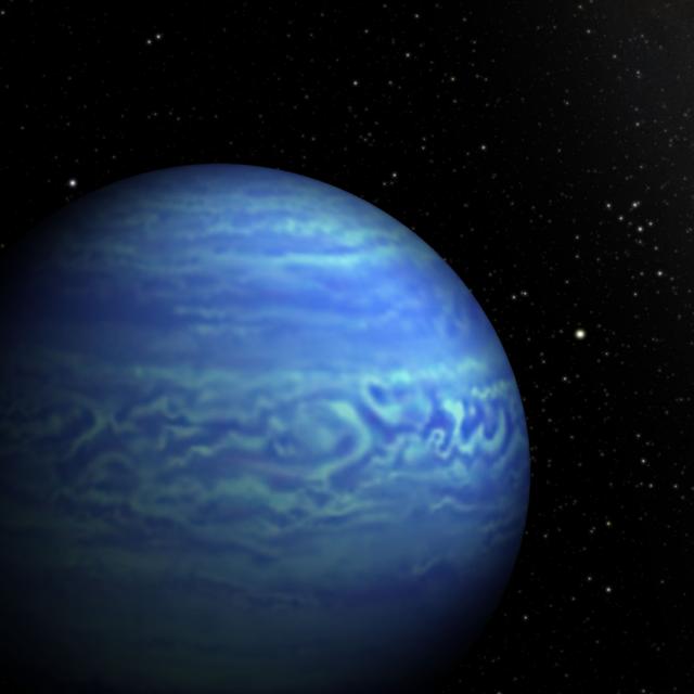 Illustration de WISE J085510.83-071442.5, minuscule étoile de type naine brune. Il s’agit du cas le plus froid connu à ce jour et de la quatrième étoile la plus proche de nous. À sa droite, le point lumineux n’est autre que notre Soleil, distant de seulement 7,2 années-lumière. © Robert Hurt, JPL, Janella Williams, université de Pennsylvanie