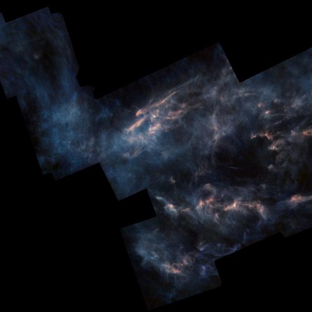 2M0437b et son étoile se situent dans la pépinière stellaire connue sous le nom de nuage du Taureau, à environ 450 années-lumière de notre Terre. © ESA, Télescope spatial Herschel