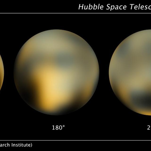 La cartographie de Pluton réalisée par le télescope spatial Hubble révèle des changements à la surface de la planète naine. Crédits : Nasa, Esa, M. Buie (Southwest Research Institute)