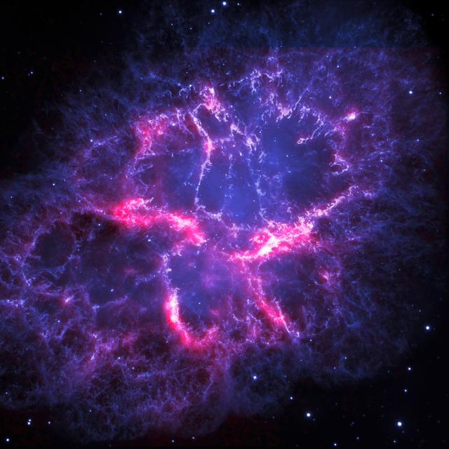 L’un des rémanents de supernova les plus connus est la nébuleuse du Crabe. Mais des chercheurs de l’université de Virginie occidentale (États-Unis) estiment aujourd’hui qu’il en reste beaucoup d’autres à découvrir dans notre Voie lactée. © ESA, Herschel, PACS, MESS Key Programme Supernova Remnant Team ; Nasa, ESA et Allison Loll et Jeff Hester, Arizona State University