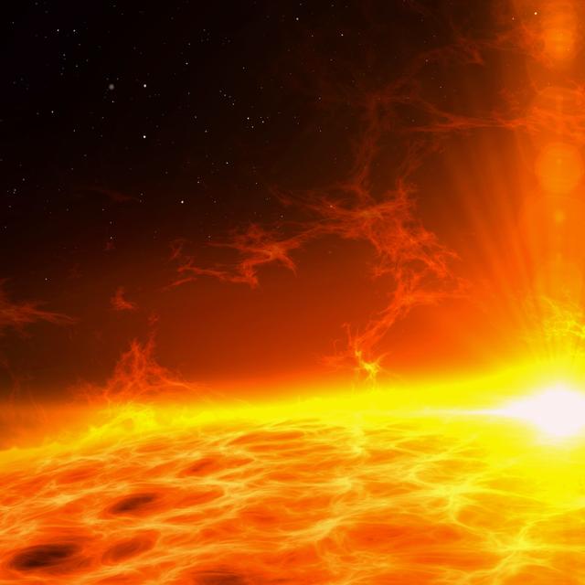 Lors des éruptions solaires, le vent solaire peut devenir plus intense. Et, selon de nouveaux travaux, impacter un peu plus l’hémisphère nord que le sud. © Skorzewiak, Adobe Stock