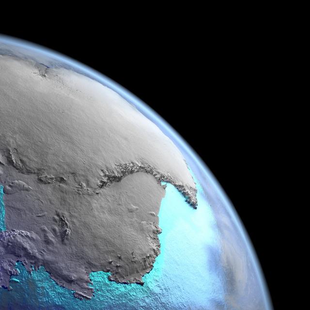 Une vue d&#39;artiste de l&#39;Antarctique depuis l&#39;espace. © Fotolia harvepino