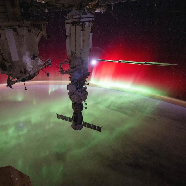 L'une des images d'aurores boréales prises par le commandant à bord de son vaisseau le 12 août 2024. © Matthew Dominick