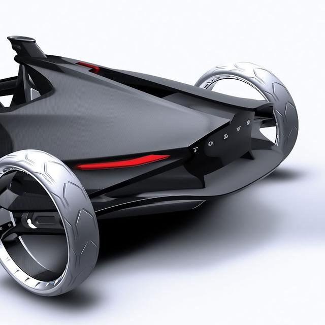 La Volvo Air Motion. La Volvo Air Motion se veut plus légère qu&#39;une monoplace de Formule 1. Elle a aussi recourt à la fibre de carbone, et se dote d&#39;un moteur à air comprimé. © Volvo