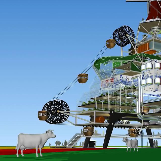 L’Oogst 1000 Wonderland se composerait à la fois d’une ferme, d’un restaurant, d’un hôtel et d’un parc d’attractions, le tout fonctionnant en totale autosuffisance. Oogst signifie « récolte » en néerlandais. Cette installation serait prévue pour recevoir 1.000 personnes par jour, ce qui explique le nom du projet.Tous droits réservés. http://www.tjep.com/studio/works/architecture/oogst-1000