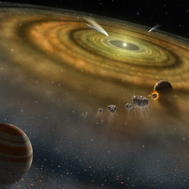 Une vue d'artiste du disque protoplanétaire où sont nées les planètes et les comètes du Système solaire.&nbsp;© Nasa, Lynette Cook