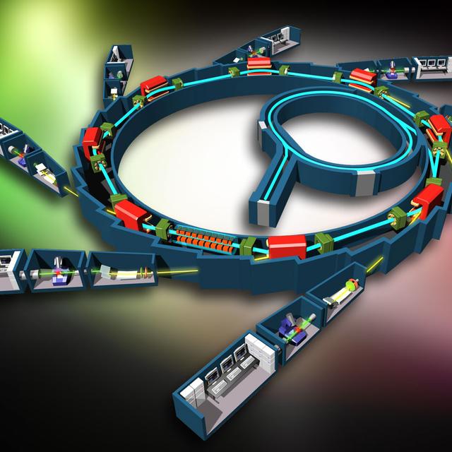 Synchrotron Soleil : schéma de principe.&nbsp;© EPSIM 3D/JF Santarelli - Domaine public