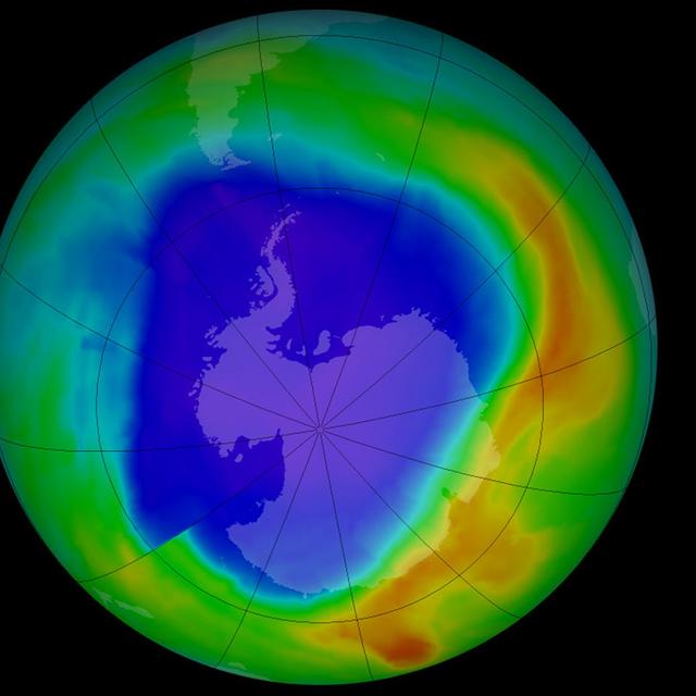 Le trou d&#39;ozone sur l&#39;Antarctique.&amp;nbsp;© Nasa