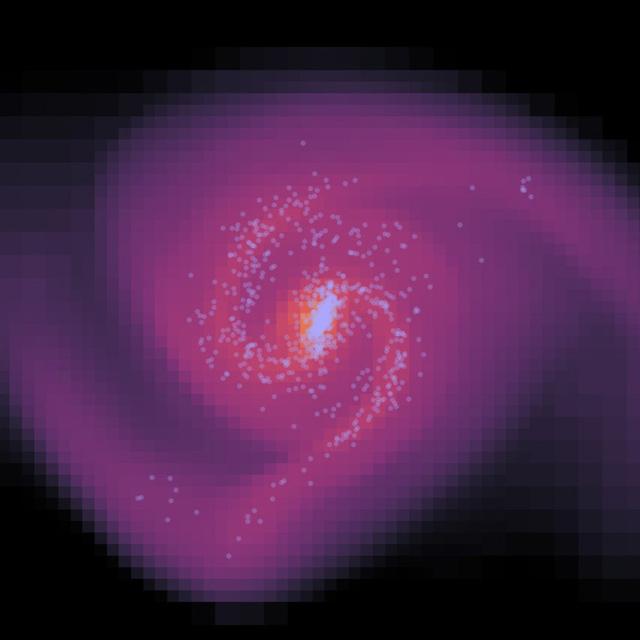 Un extrait des simulations de la formation des galaxies sur plusieurs milliards d&#39;années avec Mond. © AG Kroupa Uni Bonn