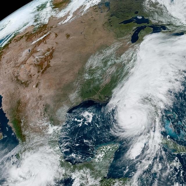 L'immensité de l'ouragan Helene à son arrivée sur les côtes de Floride ce jeudi après-midi.&nbsp;© NOAA