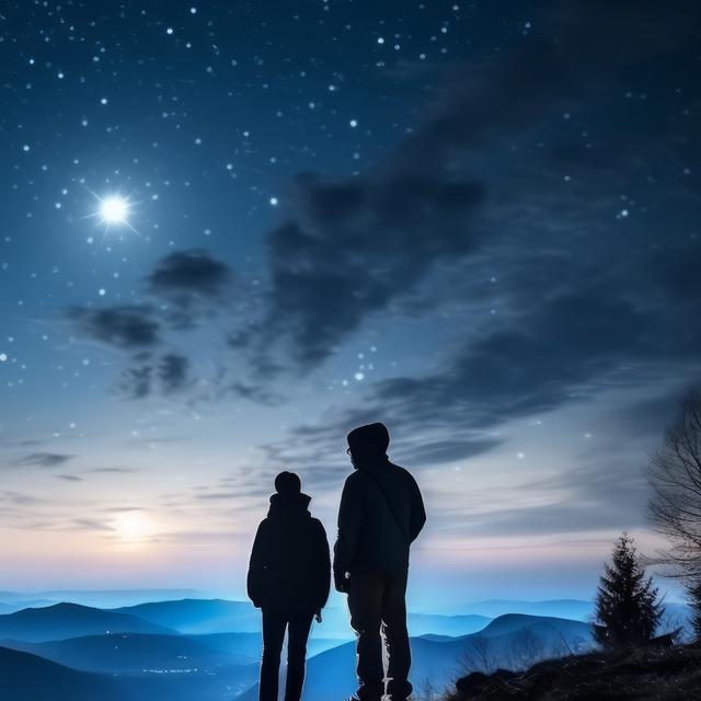 Nuit étoilée en hiver. Illustration générée à l&#39;aide d&#39;une IA. © Carl &amp;amp; Heidi, Adobe Stock