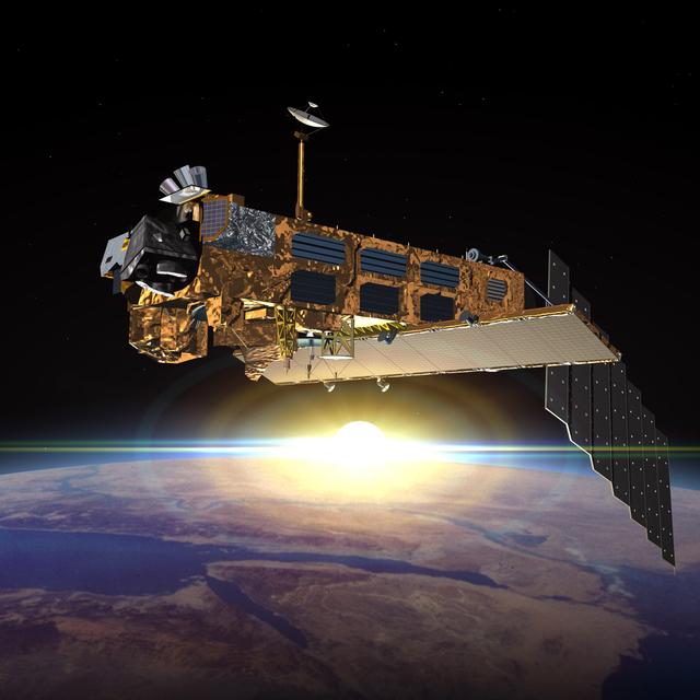 Avant de devenir un débris spatial, Envisat a été un formidable satellite d&#39;observation de la Terre pour le compte de l&#39;Esa. Les dix instruments embarqués ont fourni des informations de premier plan aux scientifiques, mais aussi à de nombreux prestataires de service dans plusieurs domaines de la recherche climatique et environnementale. Seul regret : Envisat n’a pas réussi à passer le relais aux satellites Sentinel qui lui succéderont à partir de 2014. © Esa, Denman Productions
