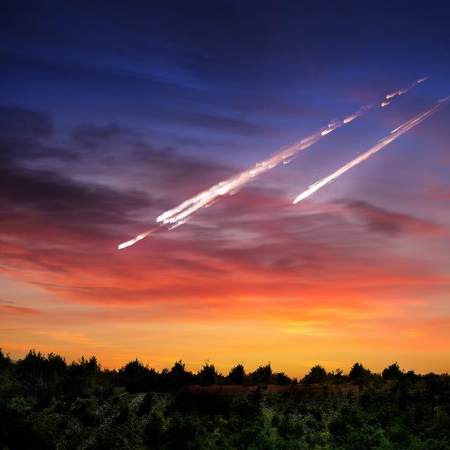 Illustration d&#39;une pluie de météorites. © Tryfonov, fotolia