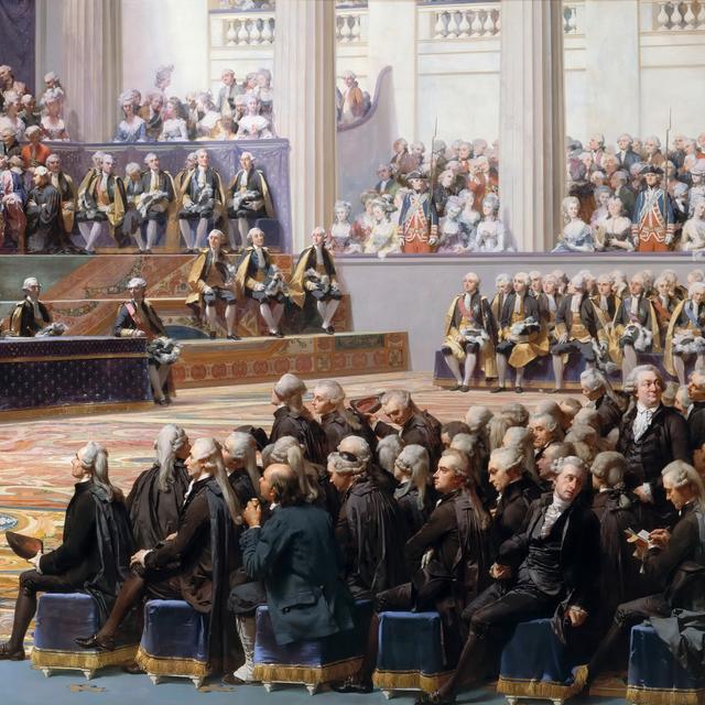 Ouverture des États généraux à Versailles le 5 mai 1789. Toile de Auguste Couder, 1839. © Auguste Couder, Wikimedia Commons, Domaine public