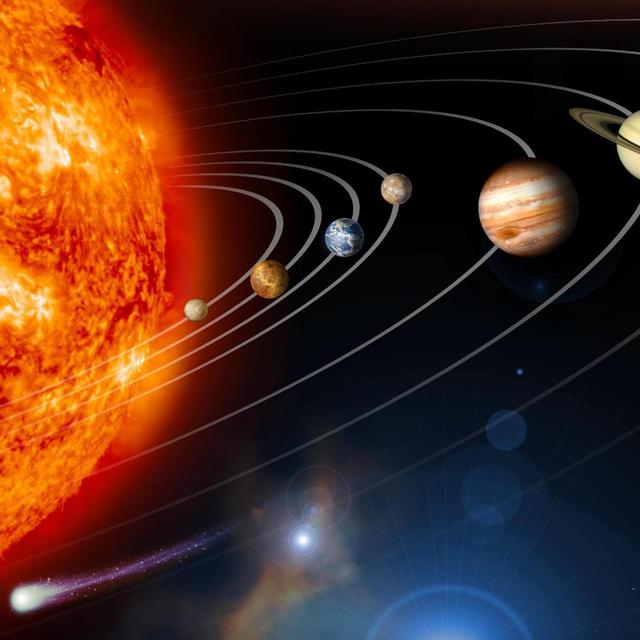 Une représentation d'artiste du Système solaire qui n'est pas du tout à l'échelle. © Nasa