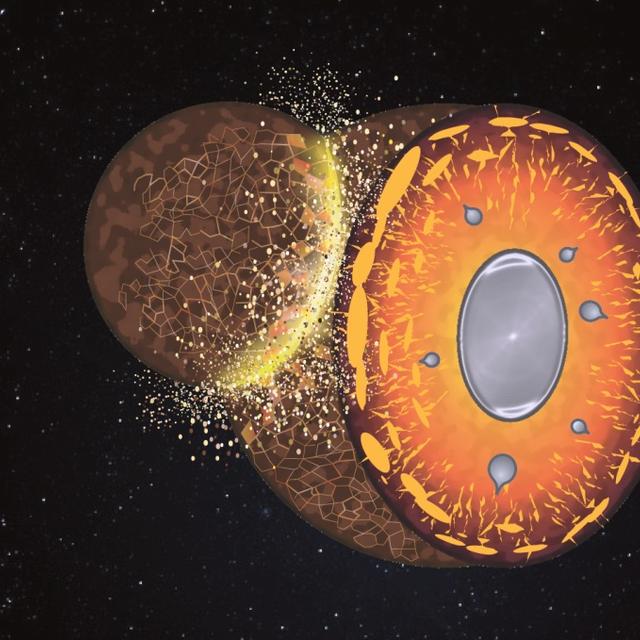 La collision d’un corps rocheux avec la Terre primitive aurait conduit à la pulvérisation de la croûte terrestre. © Asmaa Boujibar