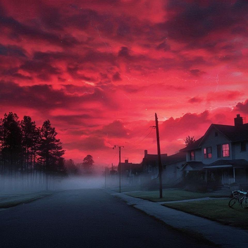 L&#39;apparition d&#39;un ciel rouge, comme dans la série Stranger Things, est possible dans la réalité.&amp;nbsp;Image d&#39;illustration générée avec l&#39;intelligence artificielle. © Karine Durand, image Bing