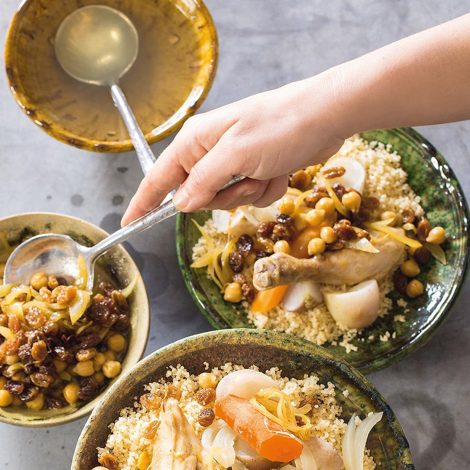 Recette Couscous au poulet et sa sauce aux raisins secs — free download