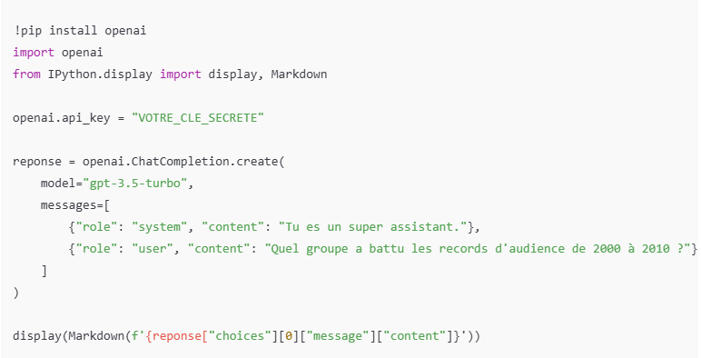 Comment utiliser l'API ChatGPT