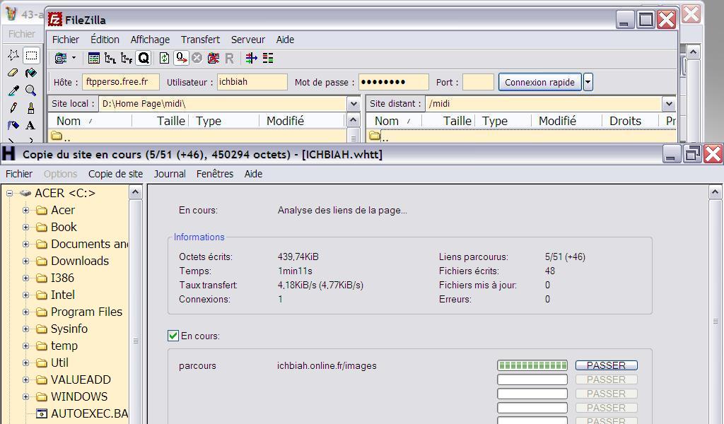 Aspirer un site web — free download